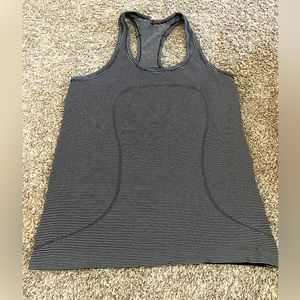 Black and white striped workout top